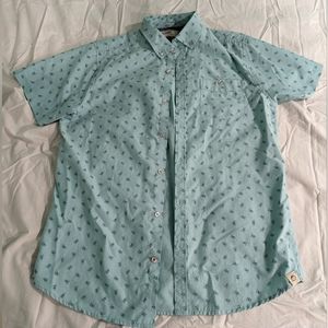 Free Planet - Teal bicycle short sleeve button down